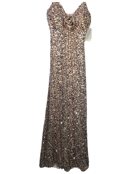 Taylor Dresses & Skirts - Taylor Size 2 Rose Gold Sequin Formal Strappy Fitted Dress, Rose Detail NWT